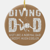 メンズダイビングパパダイブスキューバダイバーギフトおもしろい セラミックオーナメント (裏面)