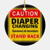 メンズダディオムツキットニューダディサバイバルパパベビー セラミックオーナメント (裏面)