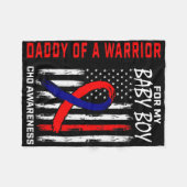 メンズダディパパオブアウォリアー男の赤ちゃんウォリアーハート フリースブランケット (正面(横))