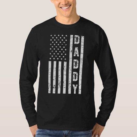メンズダディーアメリカ国旗の父祖の日愛国米国 Tシャツ (正面)