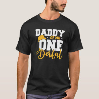 メンズダディ氏のOne Derful幸せな1番目の誕生日パパップ Tシャツ