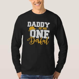 メンズダディ氏のOne Derful幸せな1番目の誕生日パパップ Tシャツ
