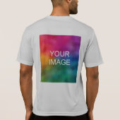 メンズダブルプリントTシャツスポーツシルバー Tシャツ (裏面)