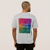 メンズダブルプリントTシャツスポーツシルバー Tシャツ (裏面フル)