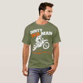 メンズダーティオールドマンヴィンテージダートバイクおもしろい Tシャツ (正面フル)