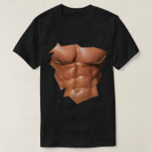 メンズチェスト6パックAbs偽おもしろいのabs筋肉REA Tシャツ (デザイン正面)