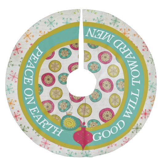 メンズツリースカートに平和と地球の幸せ ブラッシュドポリエステルツリースカート (正面)