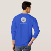 メンズティモダンーシャツ深い王室のブルー追加ロゴ Tシャツ (裏面フル)