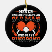 メンズテーブおもしろいルテニスラバーグラフィック男性へ セラミックオーナメント (正面)