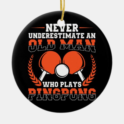 メンズテーブおもしろいルテニスラバーグラフィック男性へ セラミックオーナメント (正面)