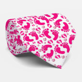メンズデザイナータイズピンクベビー足ゾウ ネクタイ (ロール)