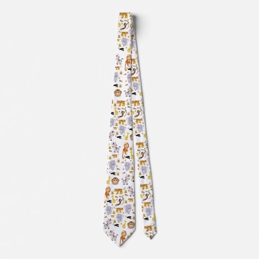 メンズデザイナーモンキータイガーゾウ ネクタイ (正面)