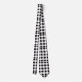 メンズデザイナー白黒のプレイド ネクタイ (裏面)
