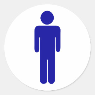 メンズトイレまたはバスルームの標識 ラウンドシール