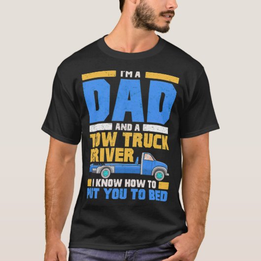 メンズトウトラック運転手パパおもしろいマン贈呈品  Tシャツ (正面)