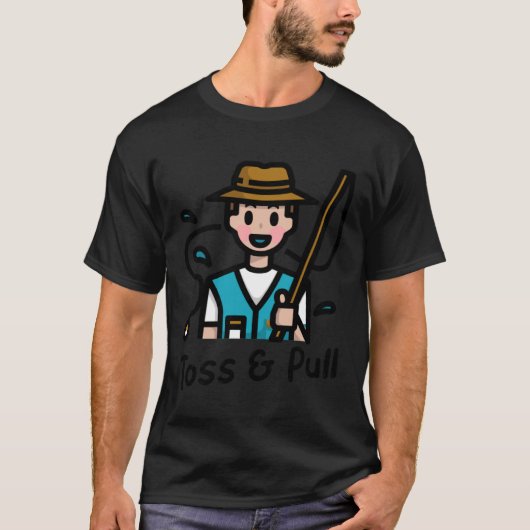 メンズトスアンドプル魚釣り3 Tシャツ (正面)