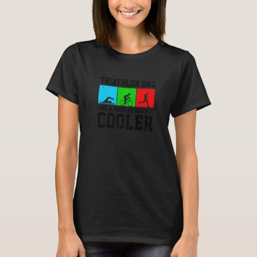 メンズトライアスロンパパ通常のパパより多く Tシャツ (正面)