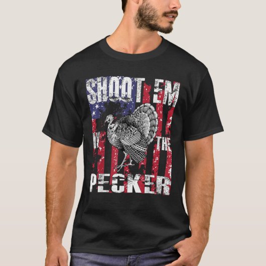 メンズトルコ狩りペッカーハンテでエムを撃つ Tシャツ (正面)