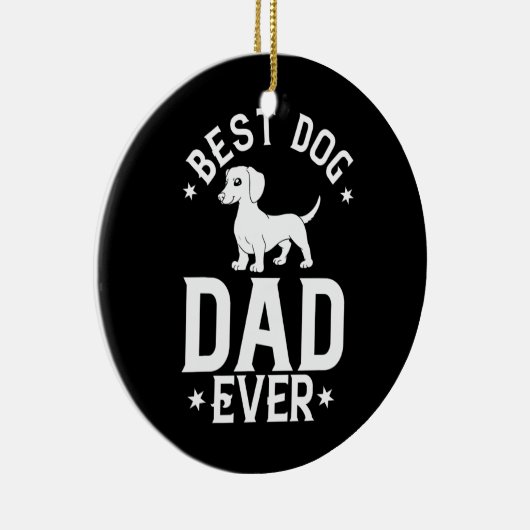 メンズドキシードチャシュント犬の子犬の所有者の恋人 セラミックオーナメント (右)