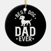 メンズドキシードチャシュント犬の子犬の所有者の恋人 セラミックオーナメント (正面)