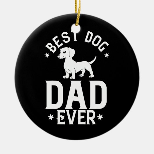 メンズドキシードチャシュント犬の子犬の所有者の恋人 セラミックオーナメント (正面)