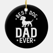 メンズドキシードチャシュント犬の子犬の所有者の恋人 セラミックオーナメント (裏面)