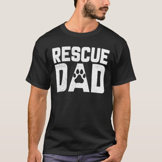 メンズドッグレスキューパパ救の動物野生動物救助 Tシャツ (正面)
