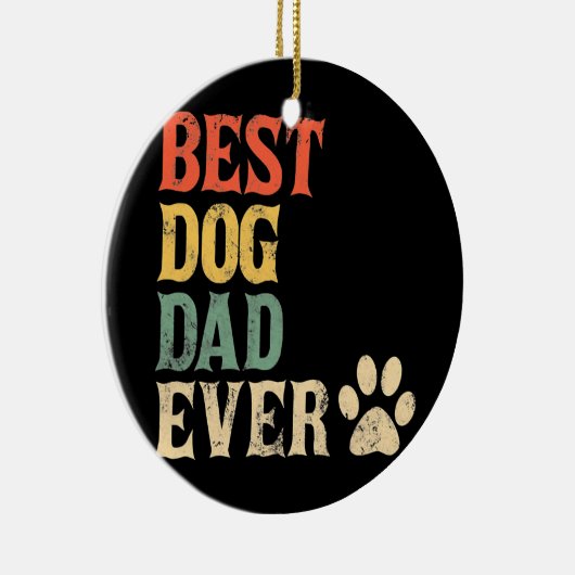 メンズドッ最高のグパパエバーヴィンテージドッグダディレトロ セラミックオーナメント (右)