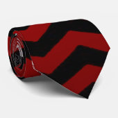 メンズドレスタイスカルバラゴシックシェブロンレッドブラック ネクタイ (ロール)