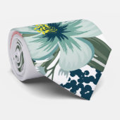 メンズドレスタイトロピカルフラワーオンホワイト ネクタイ (ロール)