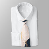 メンズドレスタイホワイトブルーのフローラ花 ネクタイ (タイ)