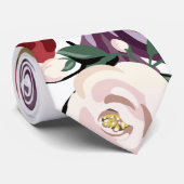 メンズドレスタイホワイトローズ金ゴールド幾何学的フローラF ネクタイ (ロール)