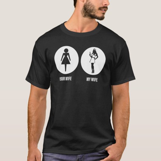 メンズナースあなたの妻の私の妻のナース引用文 Tシャツ (正面)