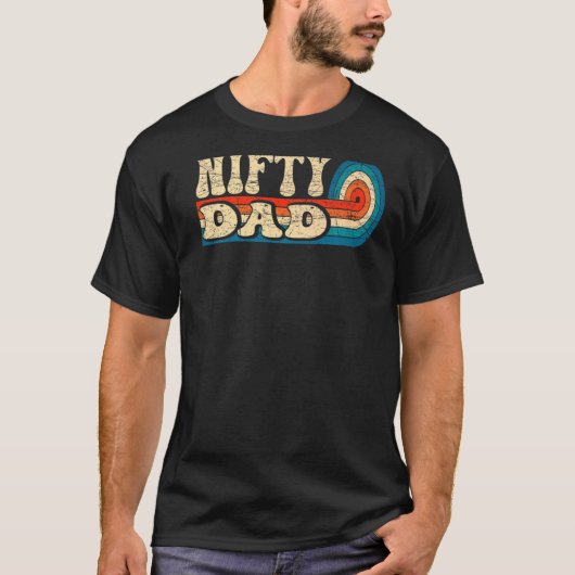 メンズニフティパパ70s美的ノスタルジア1970sレター tシャツ (正面)