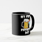 メンズニューファーザーマイファースト・ファーザーズデーおもしろいパパ マグカップ (正面右)