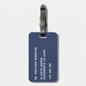 メンズネイビーブフモダンァロパターン ラゲッジタグ (裏面縦)