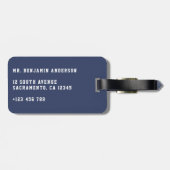 メンズネイビーブフモダンァロパターン ラゲッジタグ (裏面横)