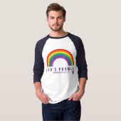 メンズネイビーBボールShirt Rainbow God's Promise Tシャツ (正面フル)