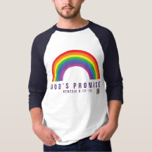 メンズネイビーBボールShirt Rainbow God's Promise