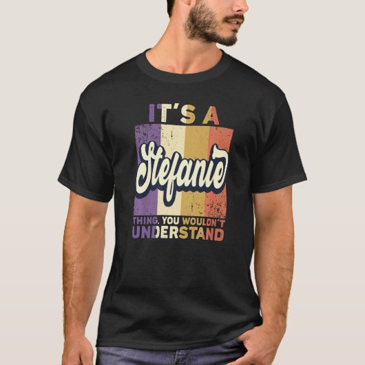 メンズネームStefanieこれはStefanieのもの Tシャツ (正面)