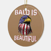 メンズハゲは美しい愛国的アメリカ国旗 セラミックオーナメント (左)