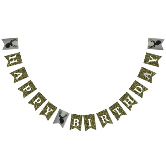 メンズハッピーバースデービッグディア狩り迷彩 バンティングフラッグ (全)