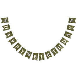 メンズハッピーバースデービッグバス魚釣り迷彩  バンティングフラッグ