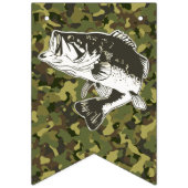 メンズハッピーバースデービッグバス魚釣り迷彩 バンティングフラッグ (第1の旗)