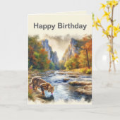 メンズハッピーバースデーボブキャット自然グリーティングカード カード