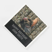 メンズハッピーバースデー迷彩柄トルコ狩りナプキンス (コーナー)