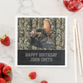 メンズハッピーバースデー迷彩柄トルコ狩りナプキンス (インサイチュ)