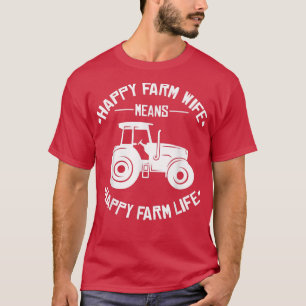 メンズハッピーファームライフおもしろいトラクター農家 Tシャツ