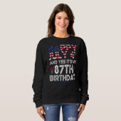 メンズハッピー4 7月とYes私の87誕生日Si スウェットシャツ (正面フル)