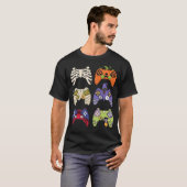 メンズハロウィーンスケルトンゾンビゲームコントローラM Tシャツ (正面フル)